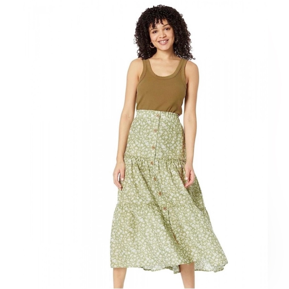 Eberjey Women's Medium Garden Nolita Skirt Midi Floral Swim Cover up Button Down